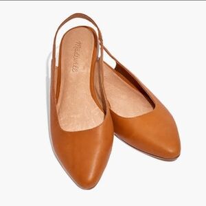 women new madewell leather slingback shoes